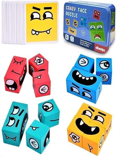 Funny Faces Blocks for Kids Educational Building Blocks Toy, Multicolor