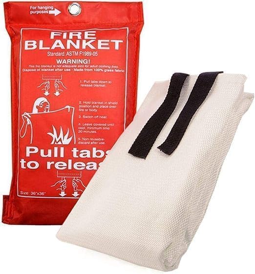 Fire Blanket Flame Retardant Fiberglass, 120x180cm, Ideal for extinguishing fires in homes or commercial places, effective in isolating oxygen from flame helps in controlling fire