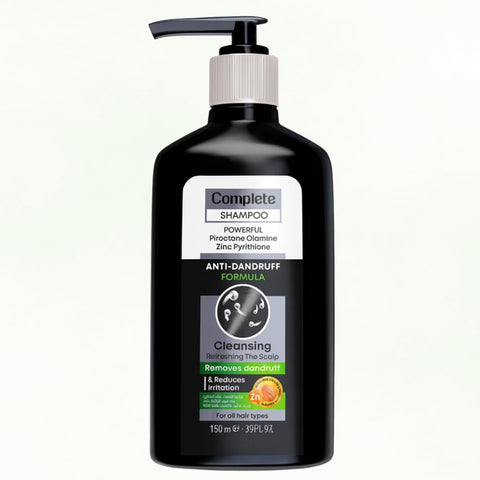 Complete Anti-Dandruff Shampoo with Zinc Pyrithione & Piroctone Olamine | Deep Cleansing, Flake Removal & Scalp Refreshing Formula | For All Hair Types | by Health Well Egypt – 150 ml