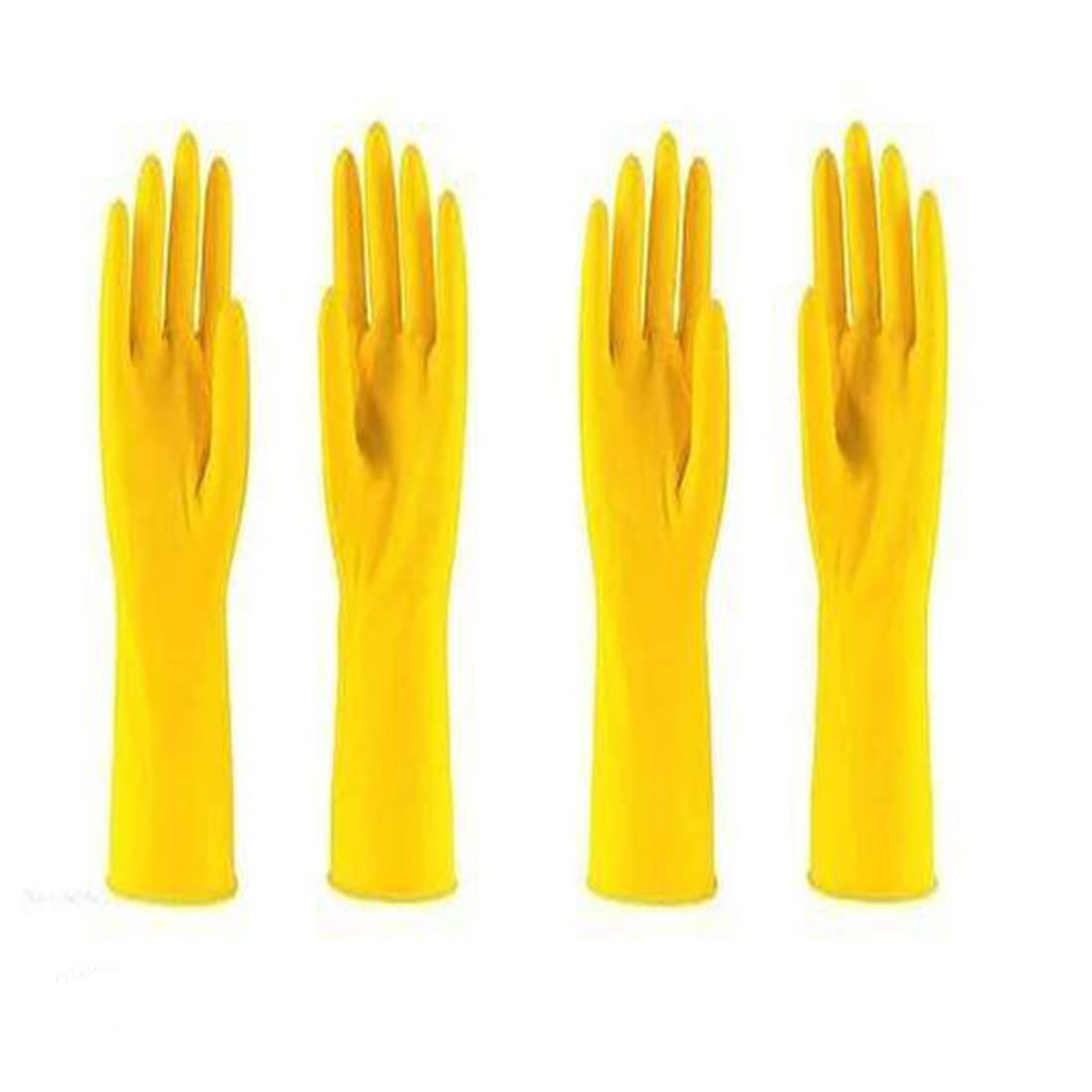 Green Home Washing Cleaning Rubber Soft Flexible Pure Latex Safety Hand Gloves Multi Purpose| Multi-color |