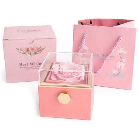 Luxury Jewelry Box Sets for Gifting Special Occasions Unique Luxury Different Elegant Romantic Box Perfect for Gift,Holiday,Engagement,Anniversary (Square Flip,Pink)