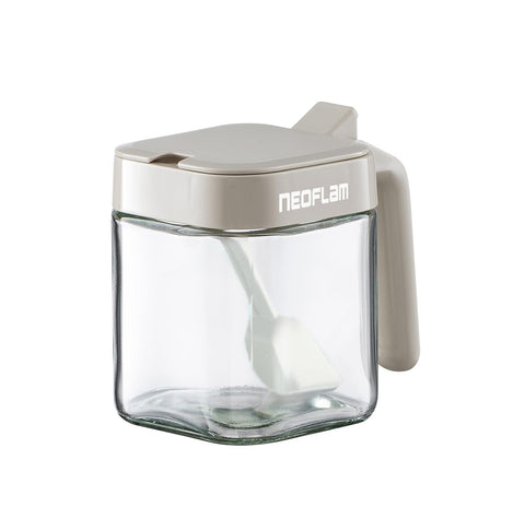 Neoflam seasoning dispenser Set of 2 Jars in a color box off white sands color