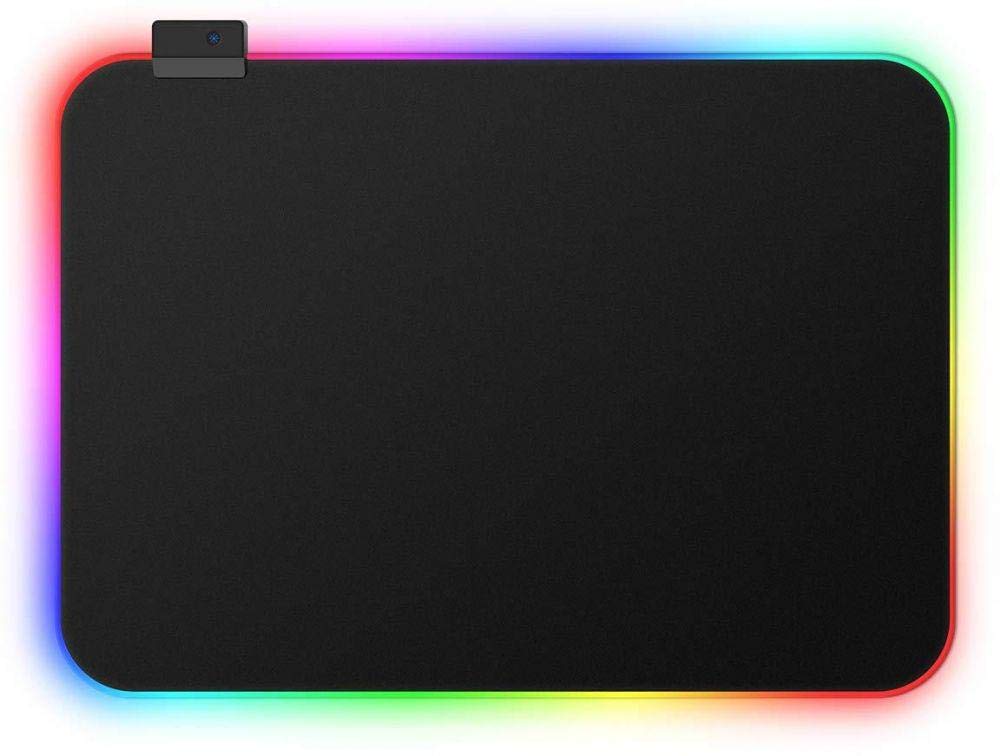 RGB Rubber Speed Surface Mouse Pad Its Works Great with All Mouse Sensor With Lighting Edges For Gaming 35x25 CM - Black