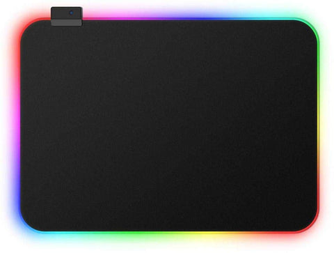 RGB Rubber Speed Surface Mouse Pad Its Works Great with All Mouse Sensor With Lighting Edges For Gaming 35x25 CM - Black