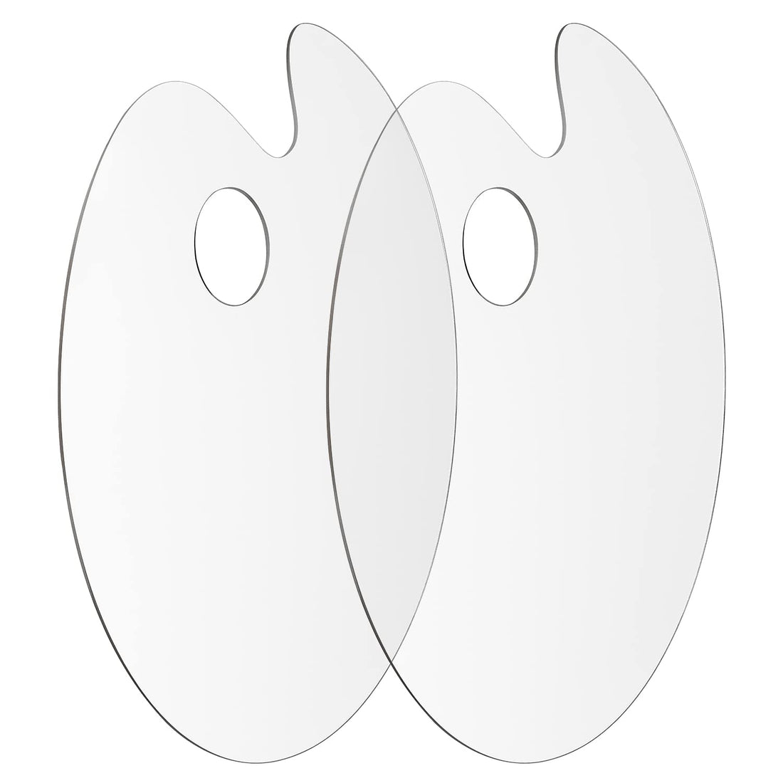 Tamaki Acrylic Paint Palette, 2 Pack Oval Palette, Clear, Non-Stick, Easy Clean, Reusable