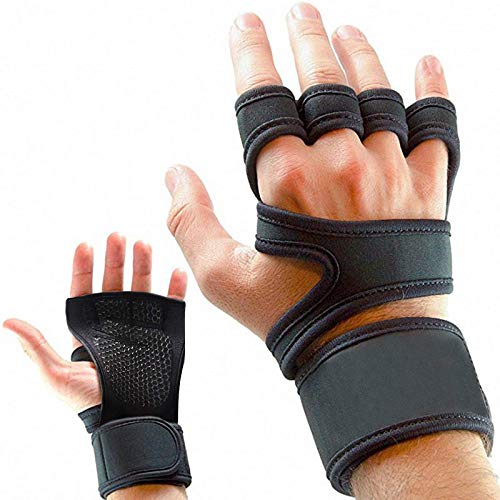 Sports Leather Padding Gloves With Wrist Support, Weight Lifting Gloves, Great for Cross Training,Pull Ups, Calisthenics and Gym,for Men & Women(XL)