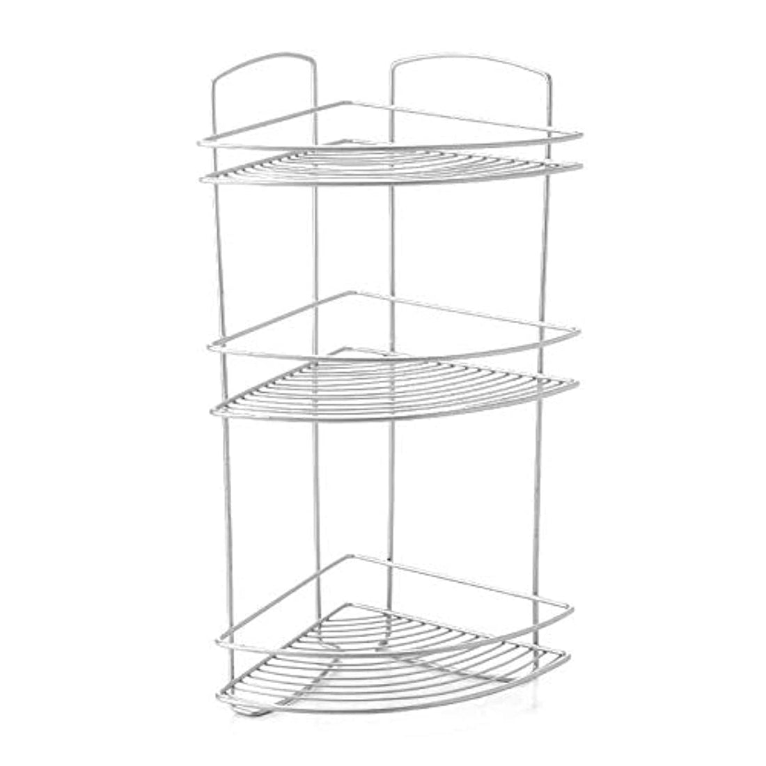 Generic Bathroom Corner Shelf 3-Shelf Modern Wall Mount Silver