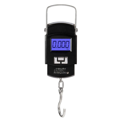 Digital Scale - Portable Hanging Electronic Weighing Device for Luggage and Tackle Bags, Battery Operated with 50kg Max Capacity, Durable Plastic Body in Sleek Black Finish for Home or Travel Use Toda