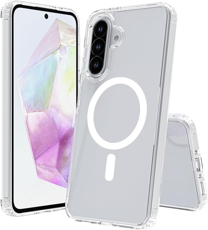 Grabist Magnetic Case for Samsung galaxy A37, Compatible with wireless charging, Shockproof Military Grade Protection, Non-Yellowing, Slim Thin, samsung A37 (Clear)