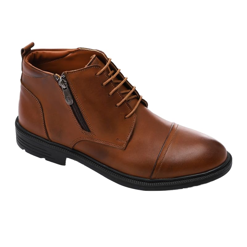 Men's Leather Half Boot - Elegant And Modern Design, Made From Materials, Suitable For Work And Occasions, With Inner Lining And Comfortable Medical Insole