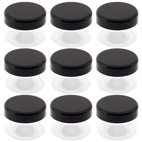FUNNY 12 Pieces Clear White Plastic Jar 12 Pack 100ml Empty Jar with Lid Black Plastic Healthy Packaging Any Travel Tins Products Round Empty Tins