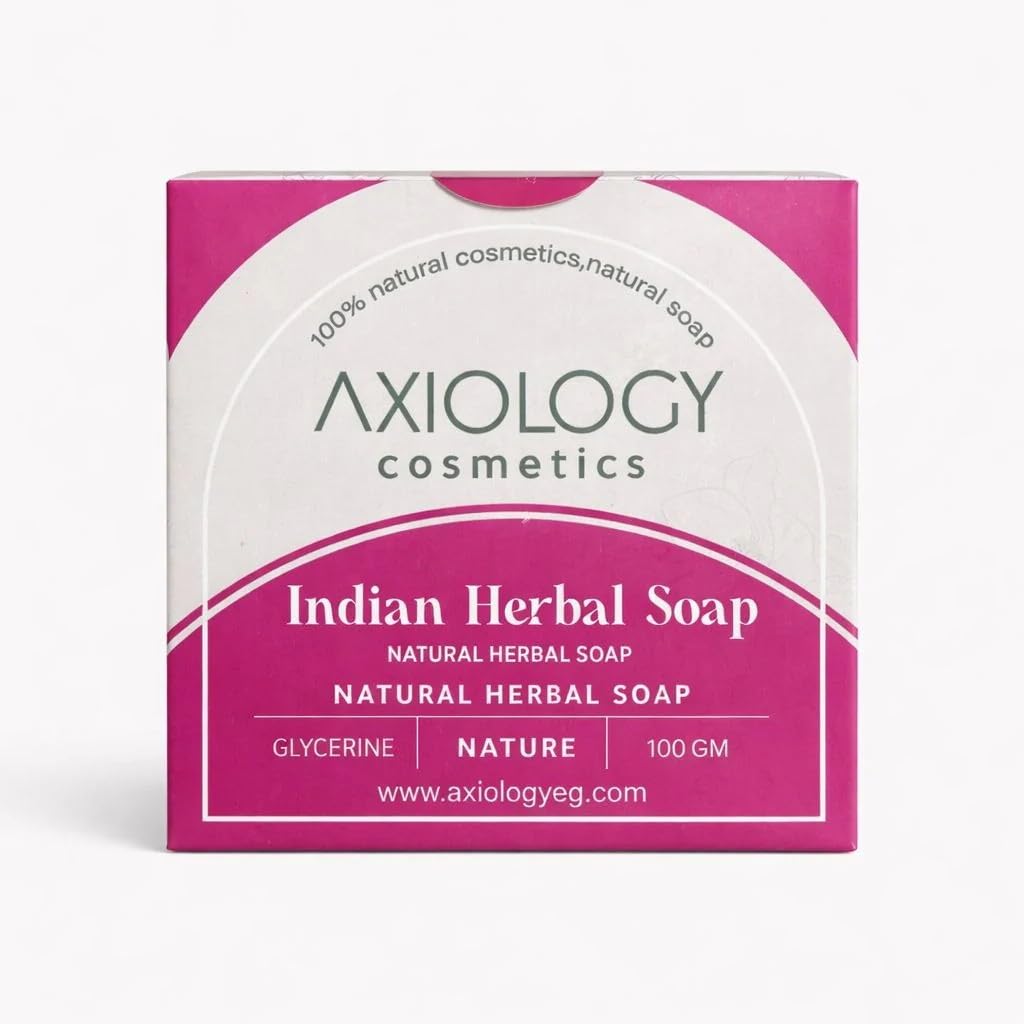 Axiology Indian Herbal Soap Bar, Natural Glycerine Formula, All Skin Types, 100g