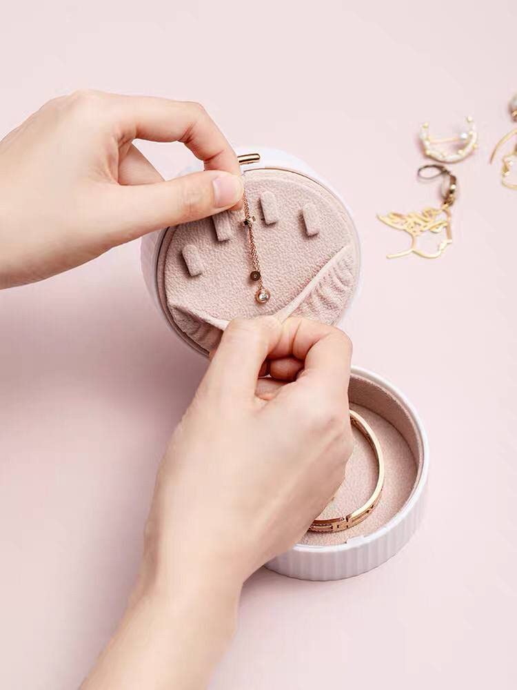 Travel Small Jewelry Storage Box Portable Jewelry Box Mini Jewelry Box 2-layer Jewelry Display Storage Box