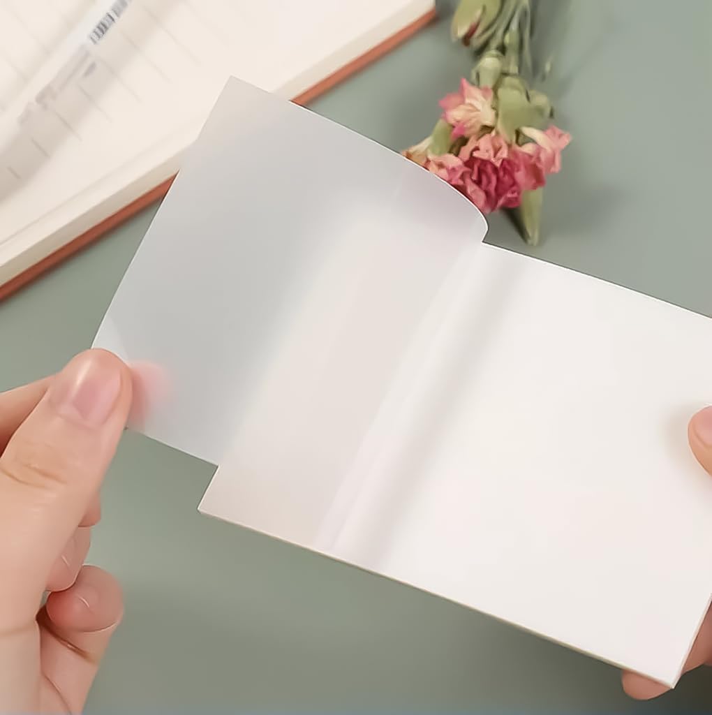 Transparent Sticky Notes Waterproof Self Adhesive Transparent Book Hanging Notes See Through Sticky Notes for School Office (small 5x7)