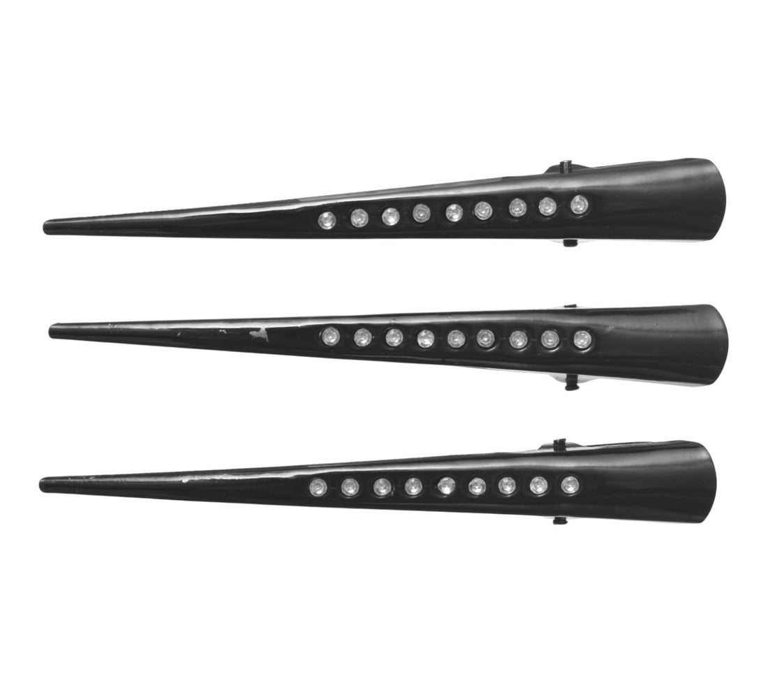 Daphne 3-Piece Plastic Girls' Hair Clip Set - Black