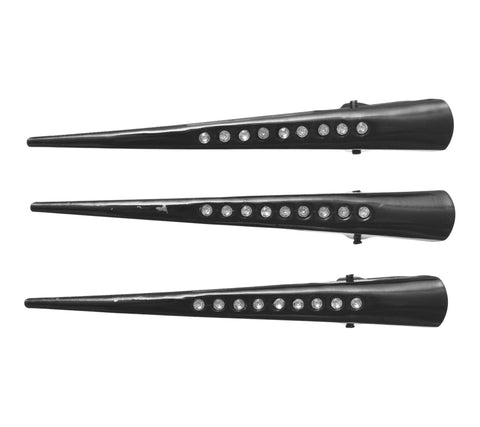 Daphne 3-Piece Plastic Girls' Hair Clip Set - Black