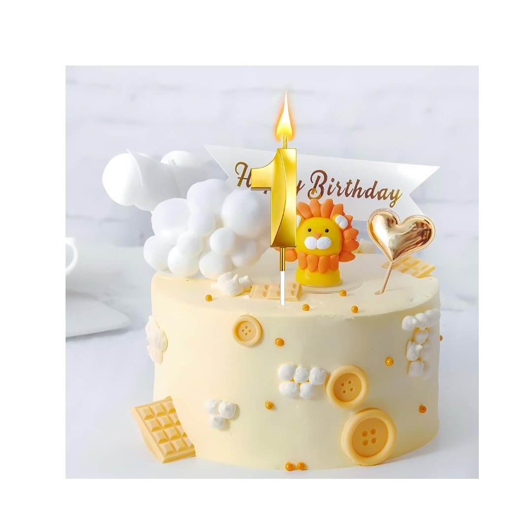 Wonka Limah Shop Gold Metallic Numbers Cake Topper for Kids & Adults Birthdays, Weddings & Parties (1)