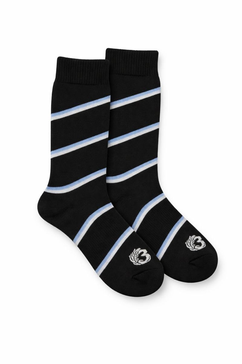 Half Terry Long Cotton Crew Socks for Men – 3 Pairs Pack, Breathable Cushioned Cotton Blend, Ribbed Non-Slip Cuff, Casual & Sports Socks, Size EU 40–46.