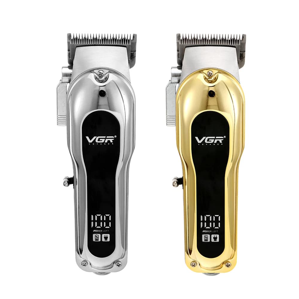 VGR Metal Hair Cutting Machine Electric Hair Clipper Professional Hair Trimmer For Men Bald Haircut Barber Digital Display V-680