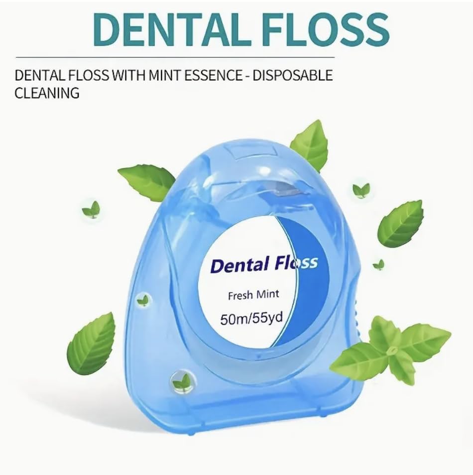 Fresh Mint Dental Floss, 50 Metres, Oral Care Tool 1pc
