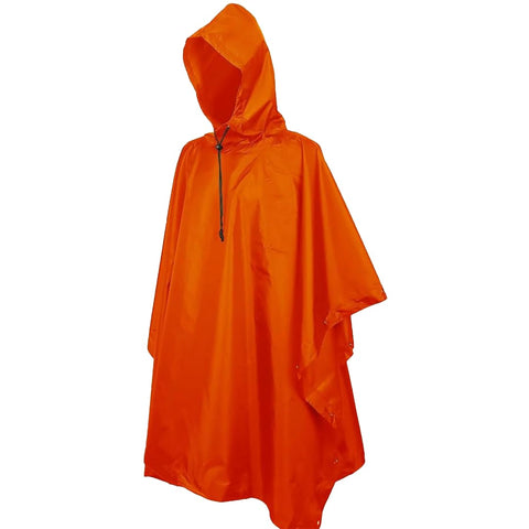 Waterproof Motorcycle Jacket with Hood (Orange, One Size), Unisex