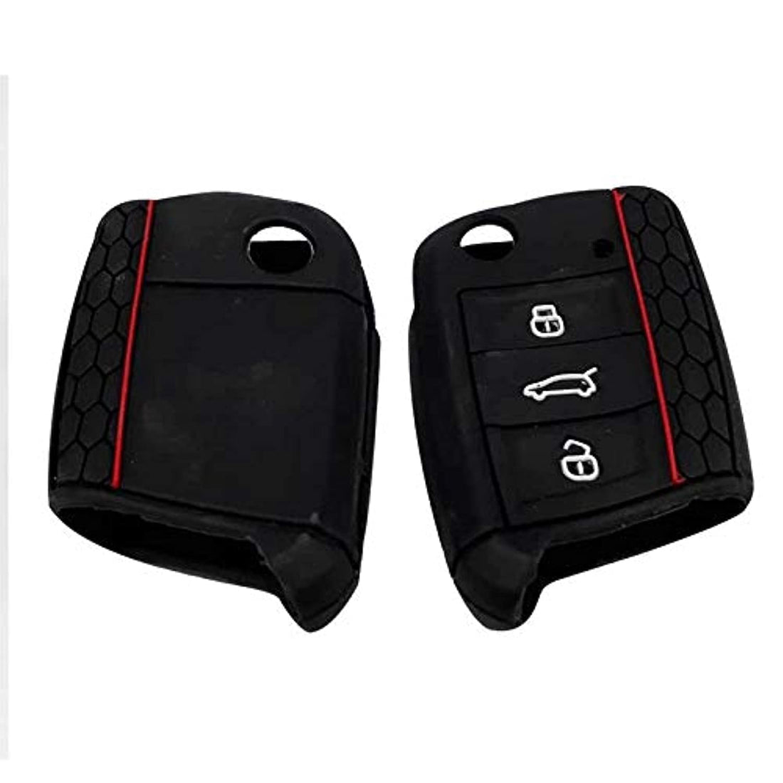 Silicone Remote Key Cover for VW Skoda - Black