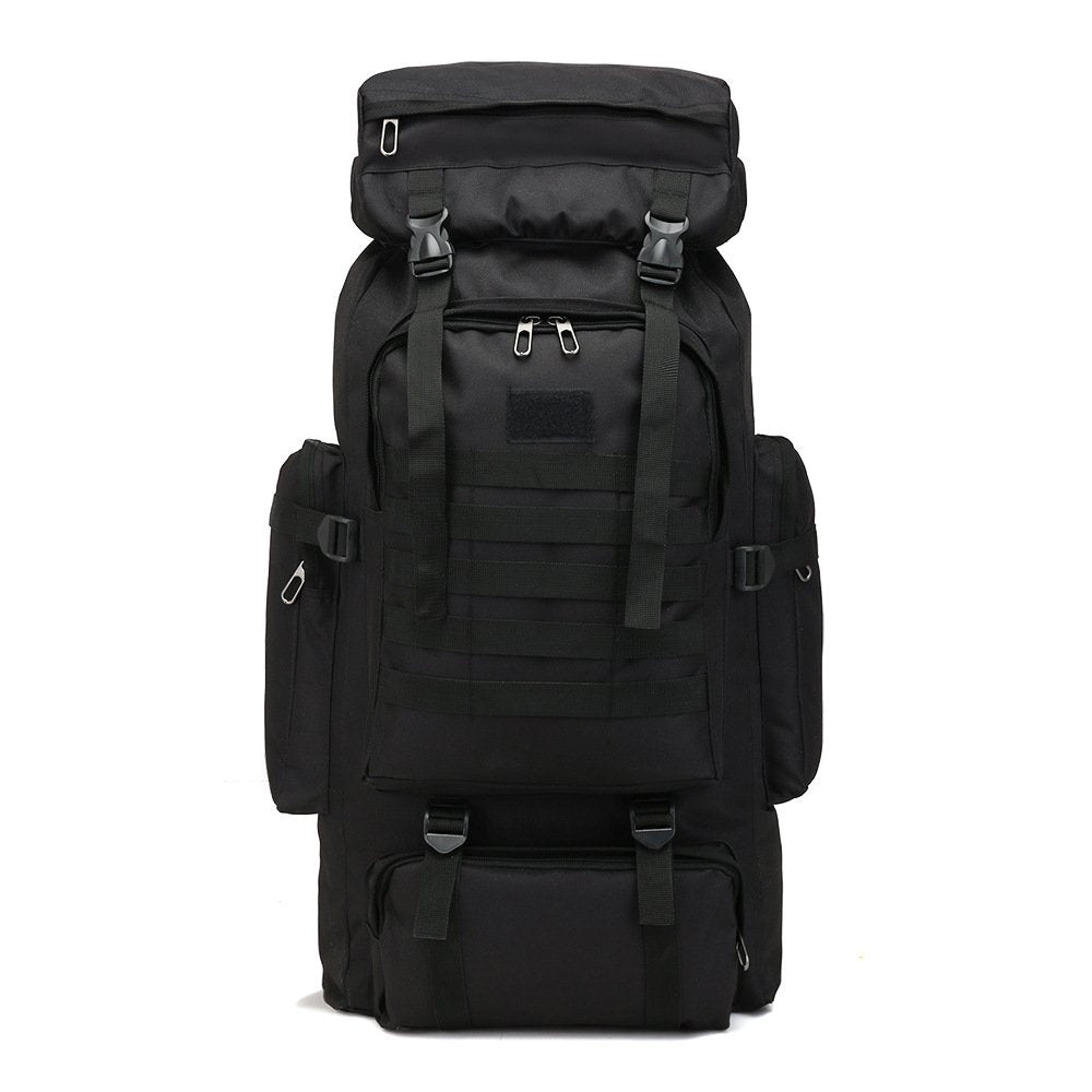 DDSG 80l travel hiking backpack Large Capacity Water Resistance Hiking Bag for Men, Black,