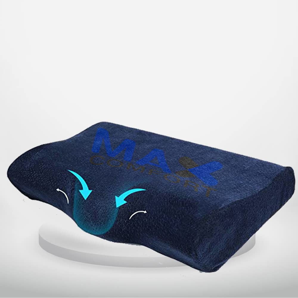 Upgraded Memory Foam Pillow for Neck Shoulder Spine Pain Prevention - Blue