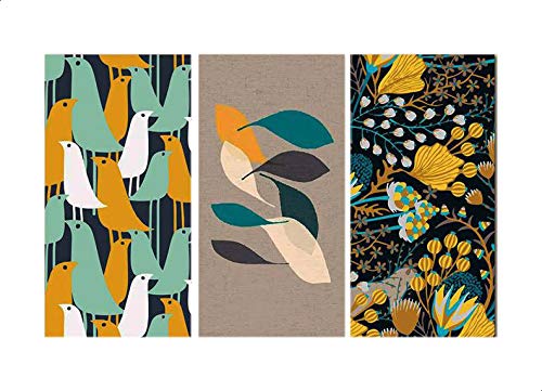 R18-132 Woodcut Print Set Of 3 - Multi Color