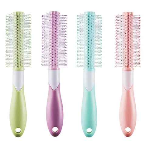 Roller Hair Brush Round Hair Comb with Plastic Handle Anti-static Hair Curler Brush Daily- Hairdressing Tool Hair Massaging Scalp Hair Drying Styling Curling 1pc -multicolor