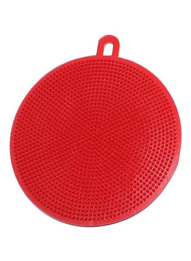 Multi-Purpose Safe Brush Cleaning Mat Pads Heat-Resistant Dish Washing Brush Cleaner Scrubber Kitchen Supplies Red