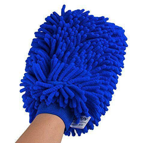 Car Wash Mitts - Premium Chenille Microfiber Scratch-Free Cleaning Gloves - Pack of 4