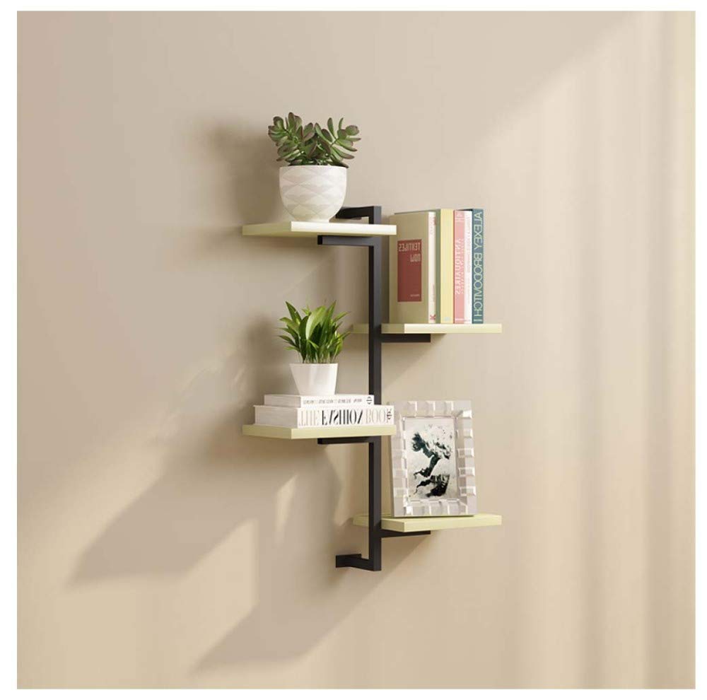 KEWEI Solid Oak Timber Block Floating Shelf Wall Wooden Concealed Bracket Wall Mount Shelf Wooden Decorative Hanging Display Rack Home Storage Organizer Bookcase Display Picture Ledge Shelf,C,Colour:H