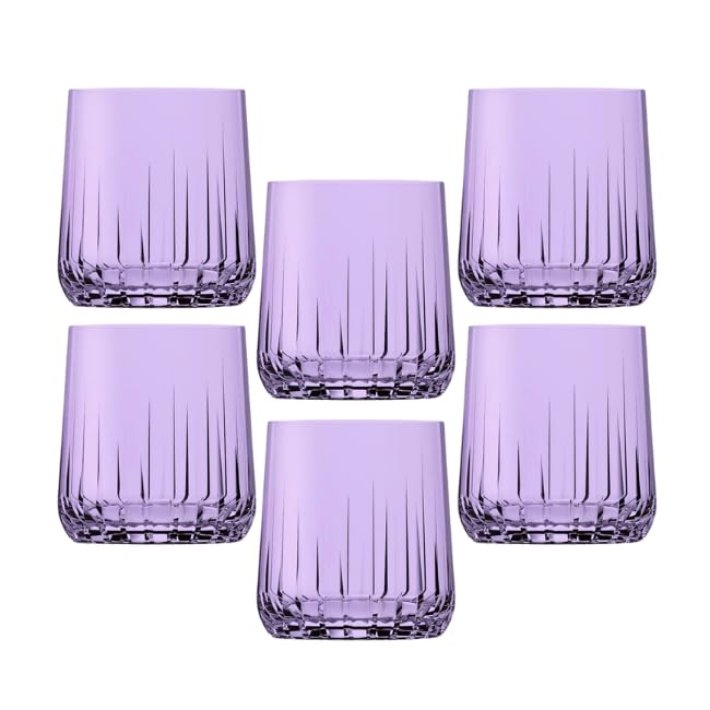 Pasabahce Nova Short Cup Set of 6 cups (315ml) For Cold Drinks and Water -Purple