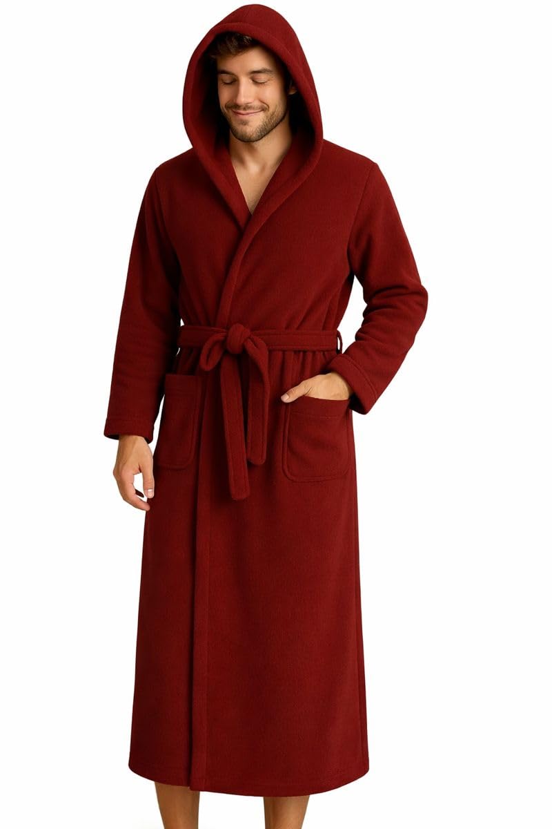 Hooded Fur Bath Robe for All – warm and Comfy Long Housecoat for Men