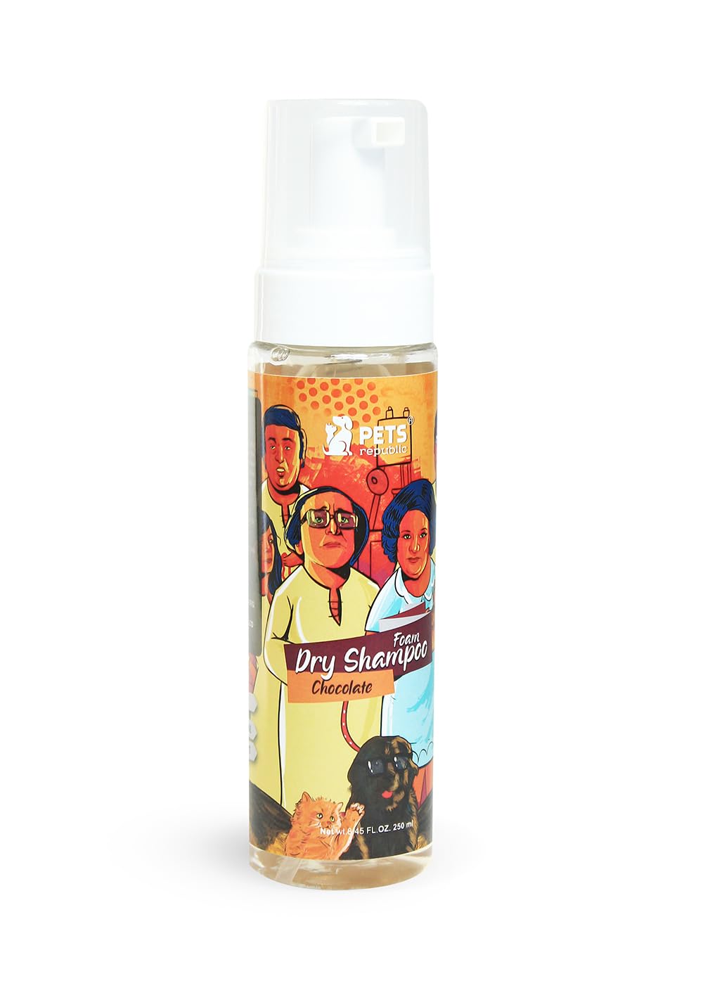PETS Republic Foam Dry Shampoo, Chocolate Scent, 250 ml