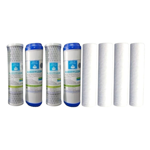 Starter Stage Water Filter Cartridge Set, 8 Pieces, Up to 12 Months Supply