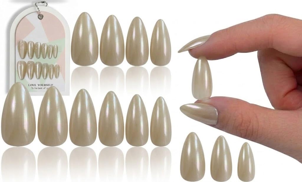 12pc Press on Nails MIRROR Artificial Acrylic Fake Nails- Fake Nail Artificial Fingernails Manicure Designs With 1 SHEET DOUBLE FACE. OVAL SHAPE- (N6)