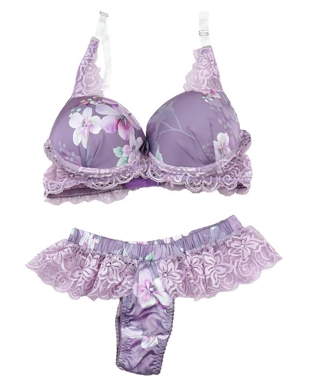 Luna Women’s Push-Up Set with Lace Satin Panties