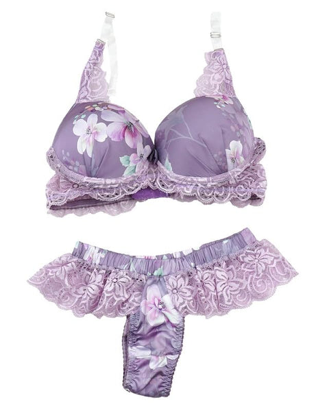 Luna Women’s Push-Up Set with Lace Satin Panties