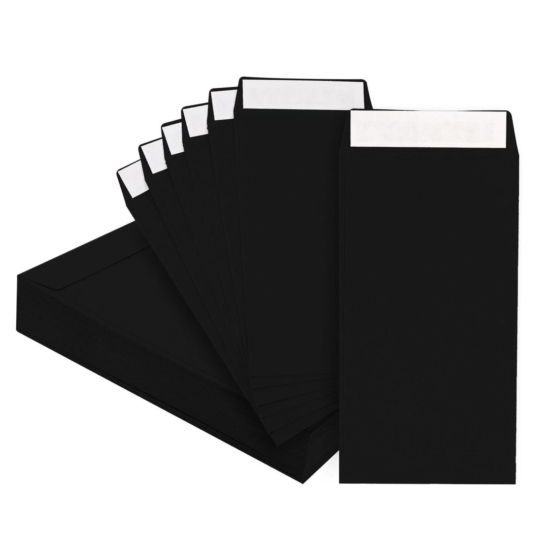 50 Pack Money Envelopes - 6-1/2"X 3-1/2" Black Envelopes for Budgeting and Saving Challenges