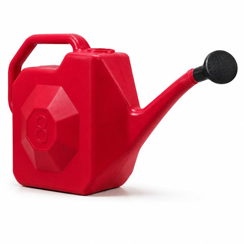 Watering Can, Long Nozzle Watering Pot for Garden Plants Balcony Watering Pot for Flowers, Herbs, Seedlings, Indoor and Outdoor Plants (Red, 8L)