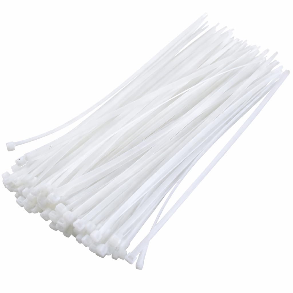 OVA 100 Pieces Nylon Cable Zip Ties – Heavy Duty, Self-Locking Wire Ties, 15 cm Length, White