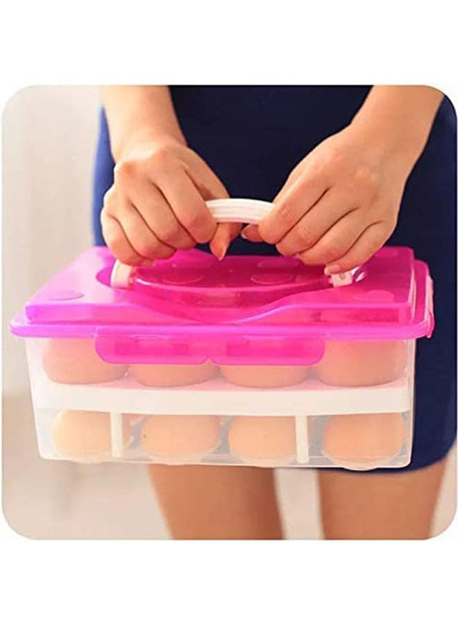 Egg Storage Box 2-Door 24 Pack Eggs Multicolor
