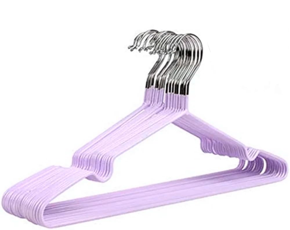 Silicone Coated Clothes Hanger 10 Pieces (Light Mauve)