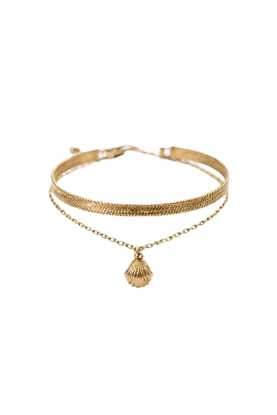 Anklet - Elegant double-layered boho summer beach foot jewelry for women, stylish metallic chain accessory perfect for casual outings and vacation wear.