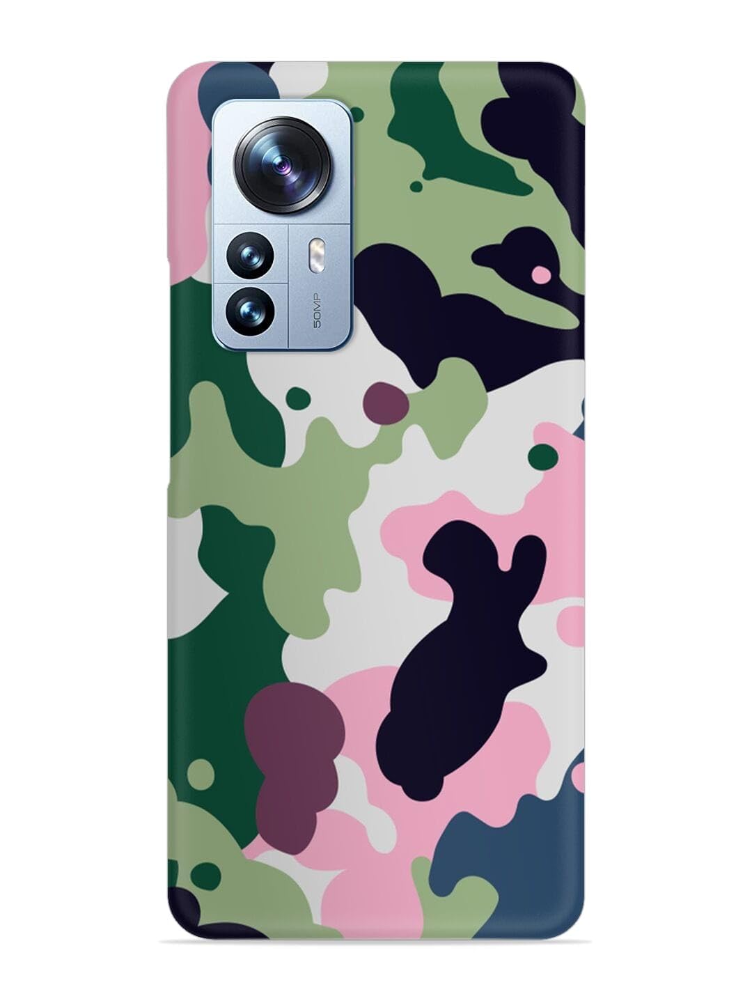 Seamless Funky Camouflage Silicone Printed mobile case compatible with Xiaomi 12 pro 5G
