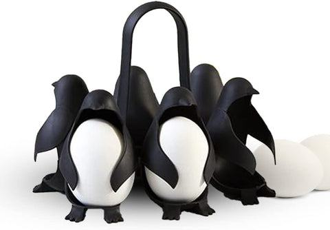 3 in 1 Penguin Egg Holder â€“ Storage, Boil & Serve Eggs â€“ 6 Eggs Capacity â€“ Heat Resistant Plastic â€“ Stylish & Fun Design for Kitchen & Fridge