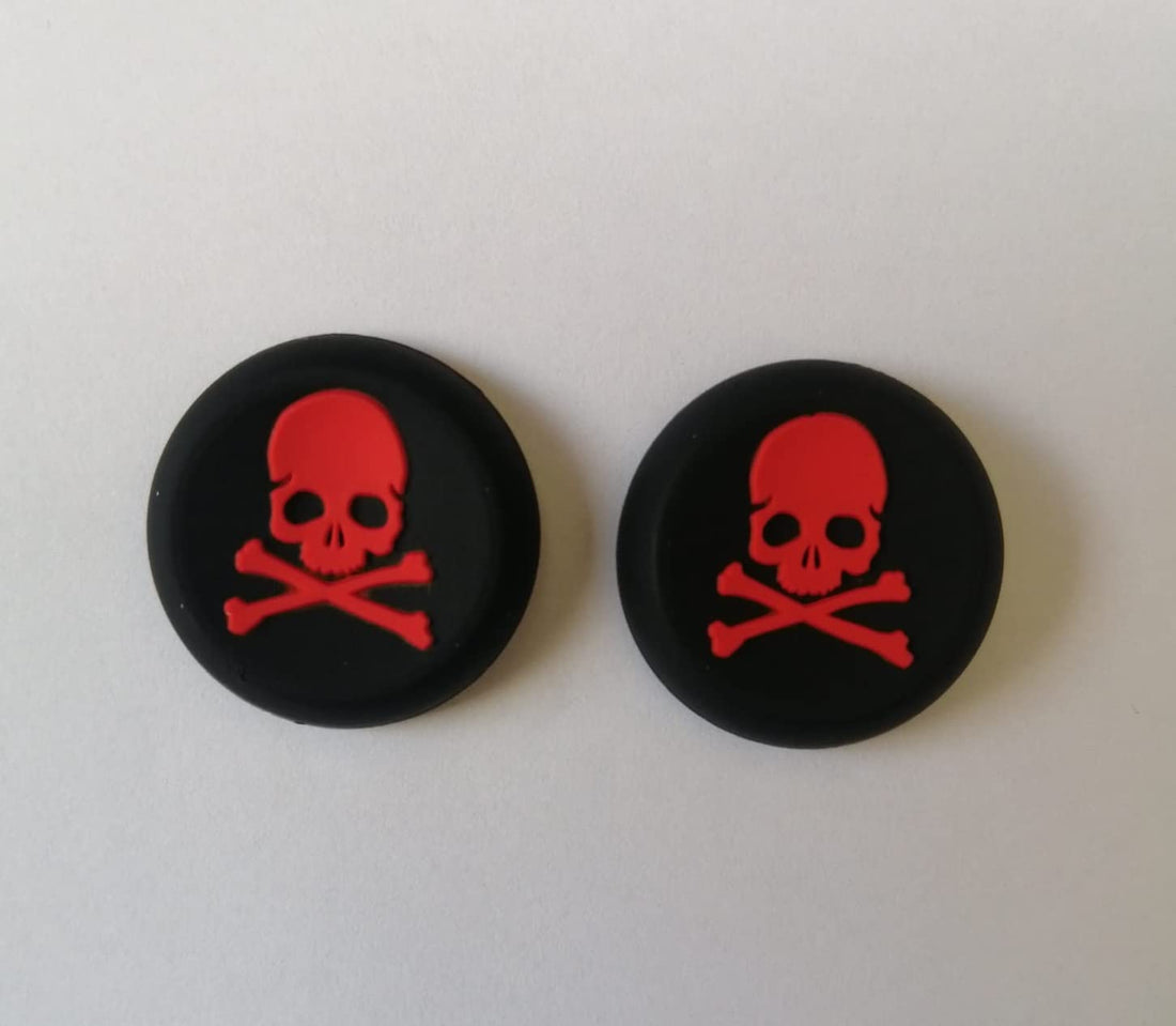 Pack of 2pc Red Skulls Silicone Thumb Grip Stick Cap Cover Controller KeyCaps Grips For PS3, PS4,Xbox360, Xbox One & Xbox Series X S