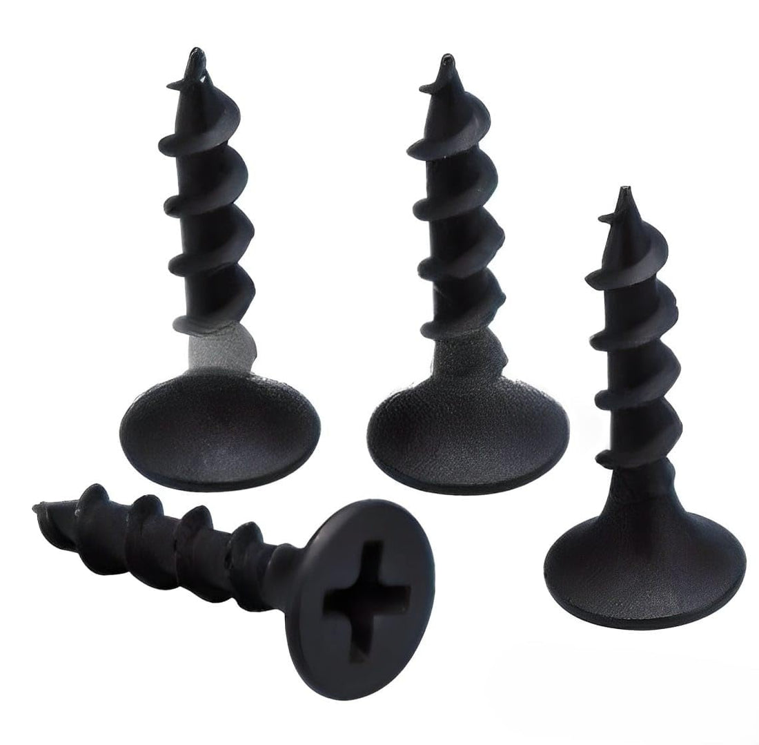 Self Tapping Screws - Wood Screw High Strength Drywall Nail, Carbon Steel, Black, 4cm (100pcs).